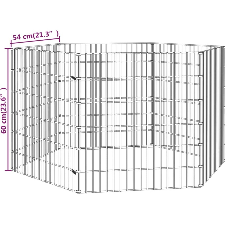 Cage à lapin 6 panneaux 54x60 cm fer galvanisé