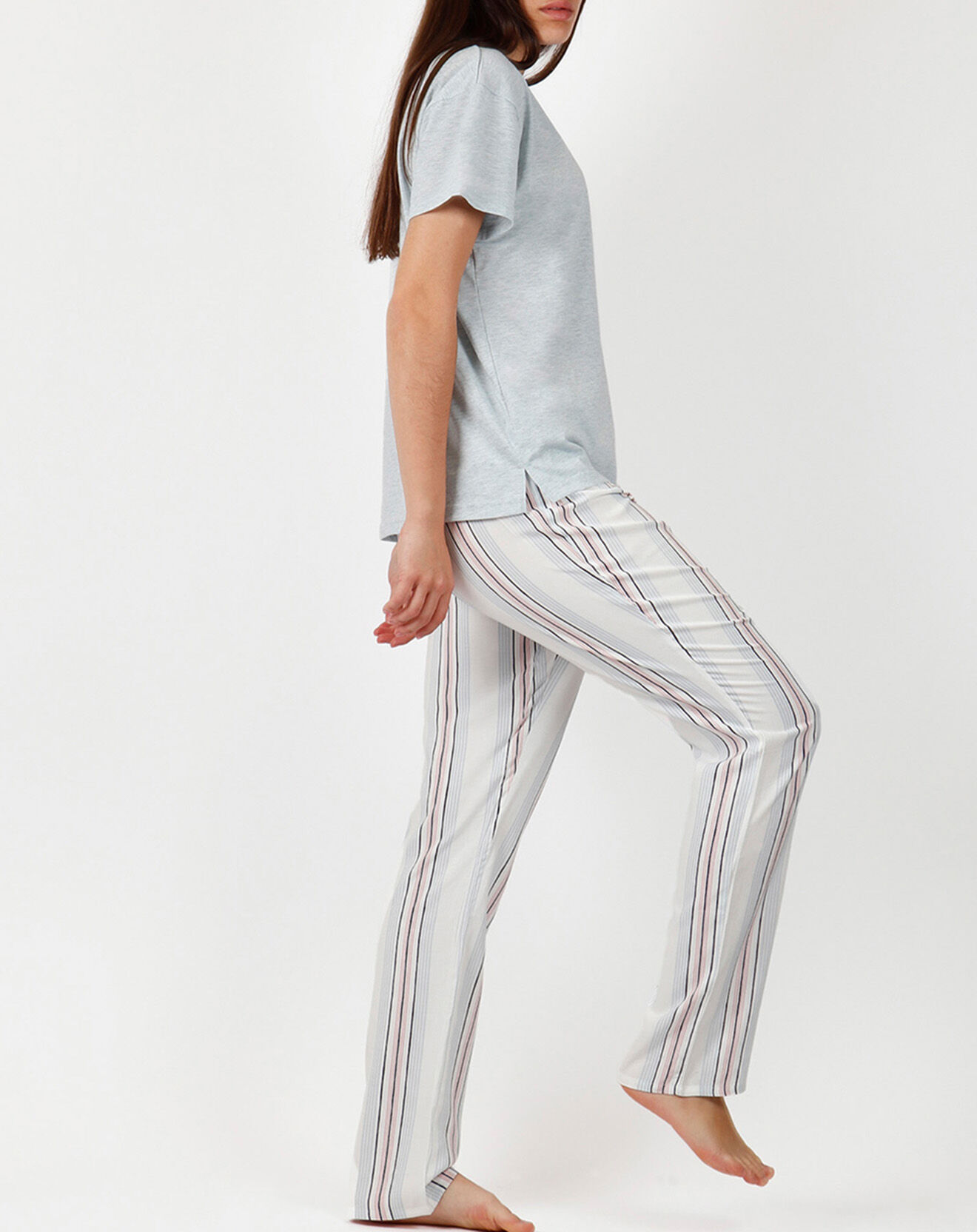 Admas Classic Pyjama à rayures gris