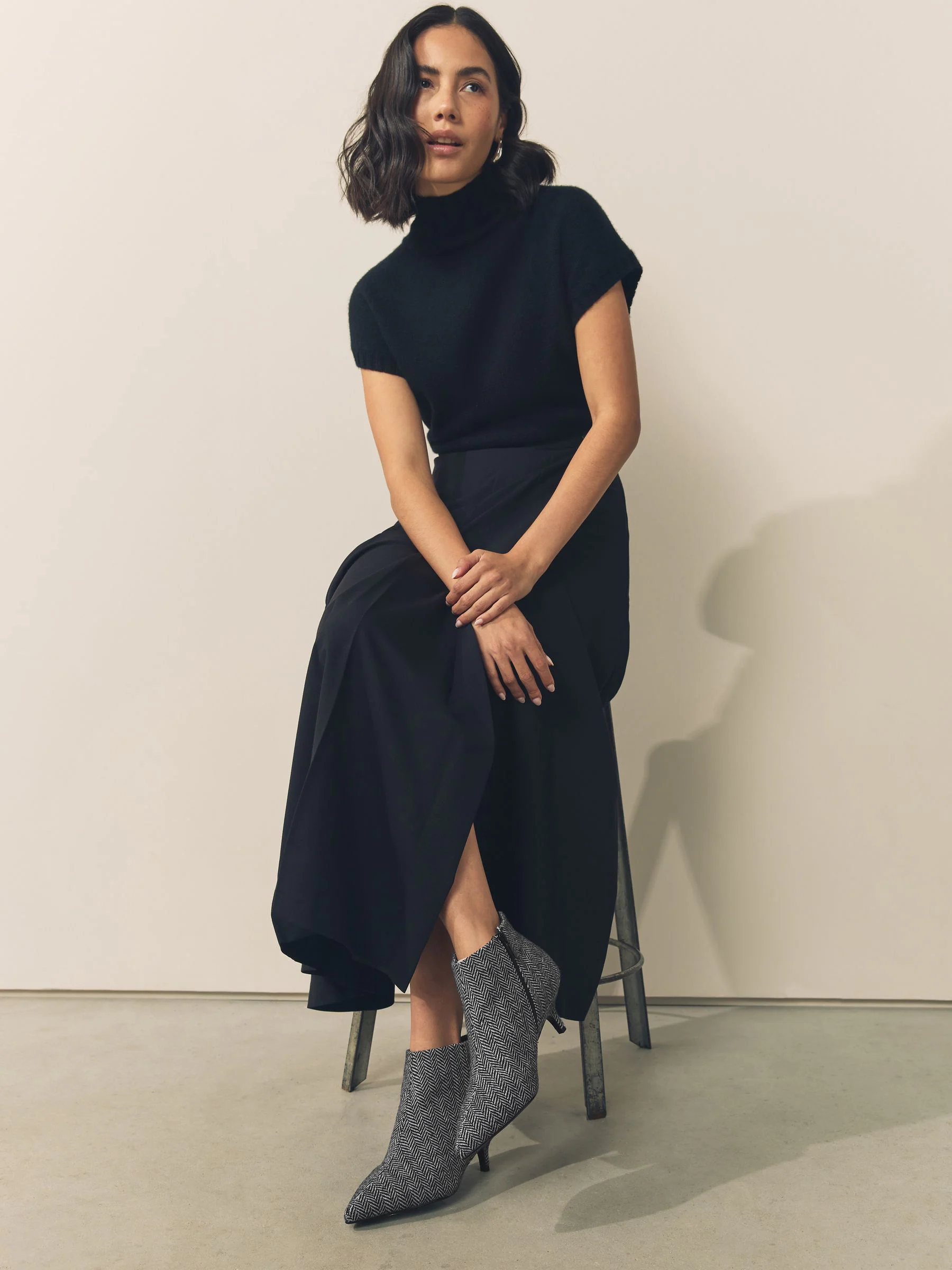 Grijze tweed - Forever Comfort® enkellaarzen met lage hak