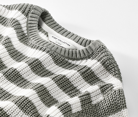 Kinder-Strickpullover, gestreift