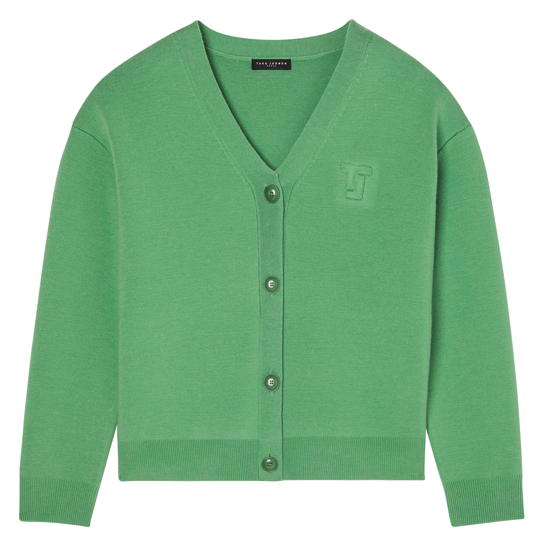 GIBUS - Gilet droit en laine mélangée | Vert