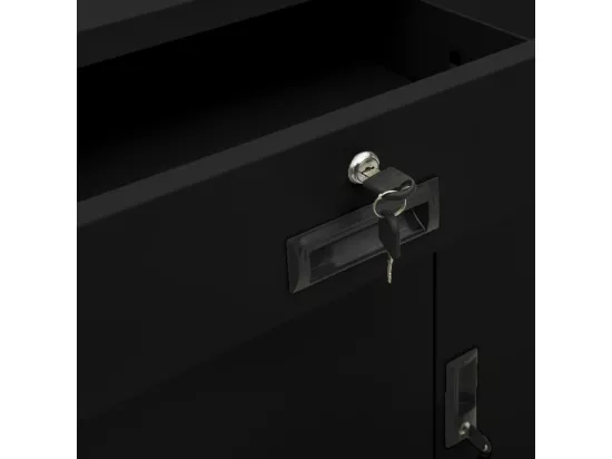 Armoire de bureau Noir 90x40x102 cm Acier