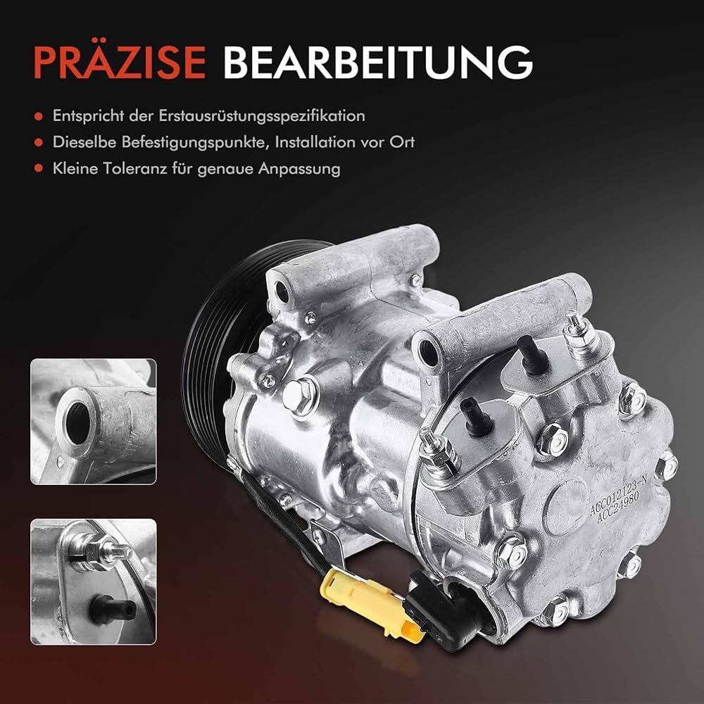 : Frankberg Compresseur de Climatisation avec attelage Diesel Compatible avec 207 WA WC WD WK 307 3A/C 3E 3B 3H C3 SC SH 308 4B 4A 4C 4E 4H Berlingo B9 Remplacer# 9670318880, y compris huile prép