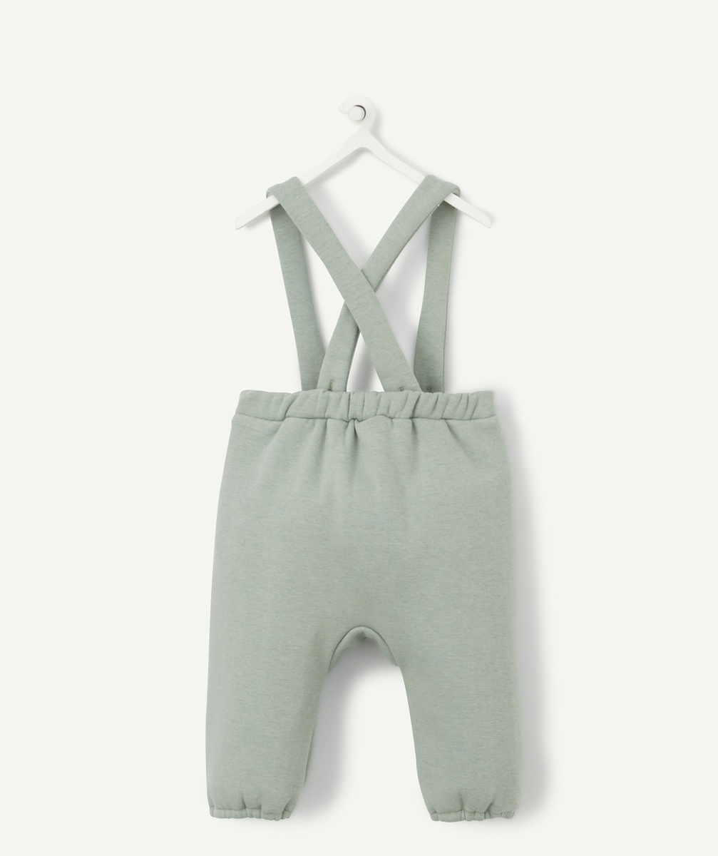 PANTALON SAROUEL VERT EN FIBRES RECYCLÉES AUX BRETELLES AMOVIBLES