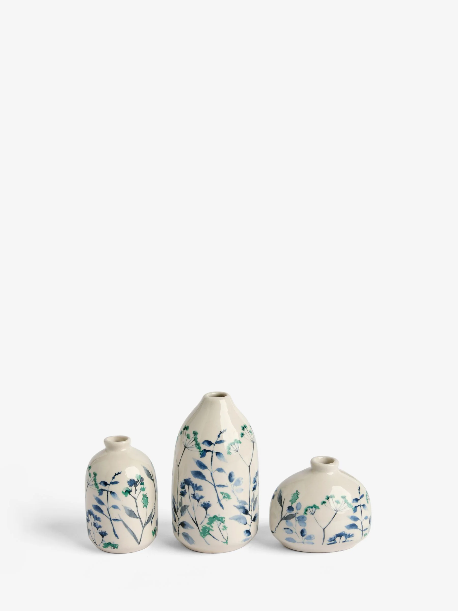 Set van 3 Isla keramische vazen met bloemenprint