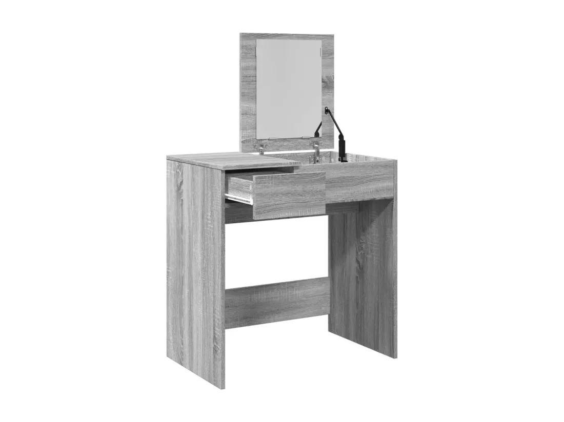 Coiffeuse avec miroir sonoma gris 73x46,5x120 cm