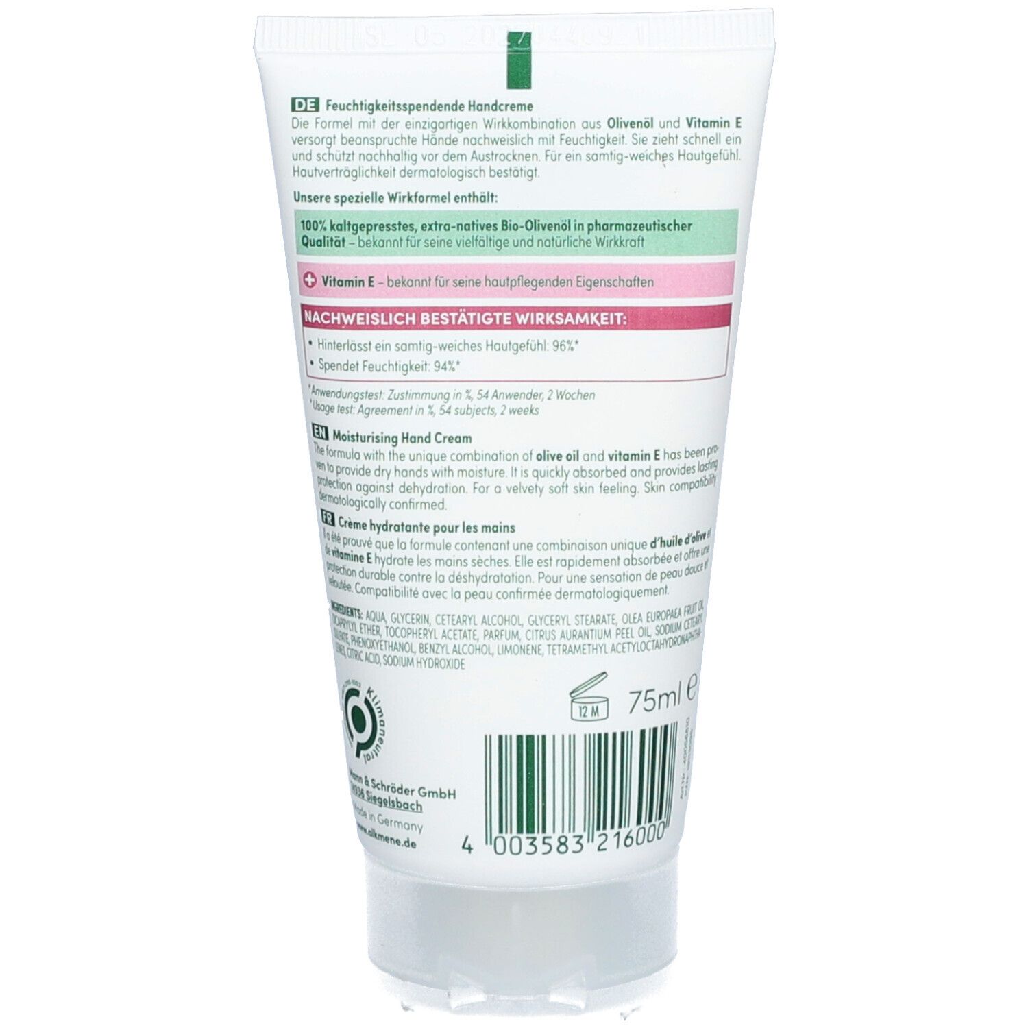 alkmene® MEIN OLIVENÖL Feuchtigkeitsspendende Handcreme