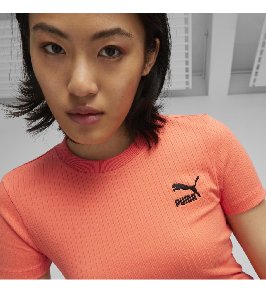 Camiseta Puma Classics Fitted Ribbed Laranja