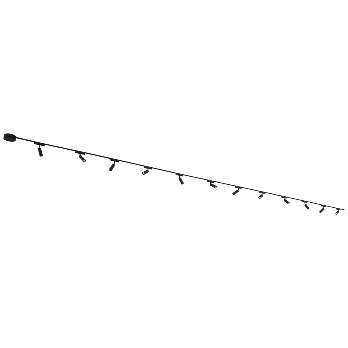 Modern railsysteem met 12 spots zwart 1-fase - Magnetic Samson