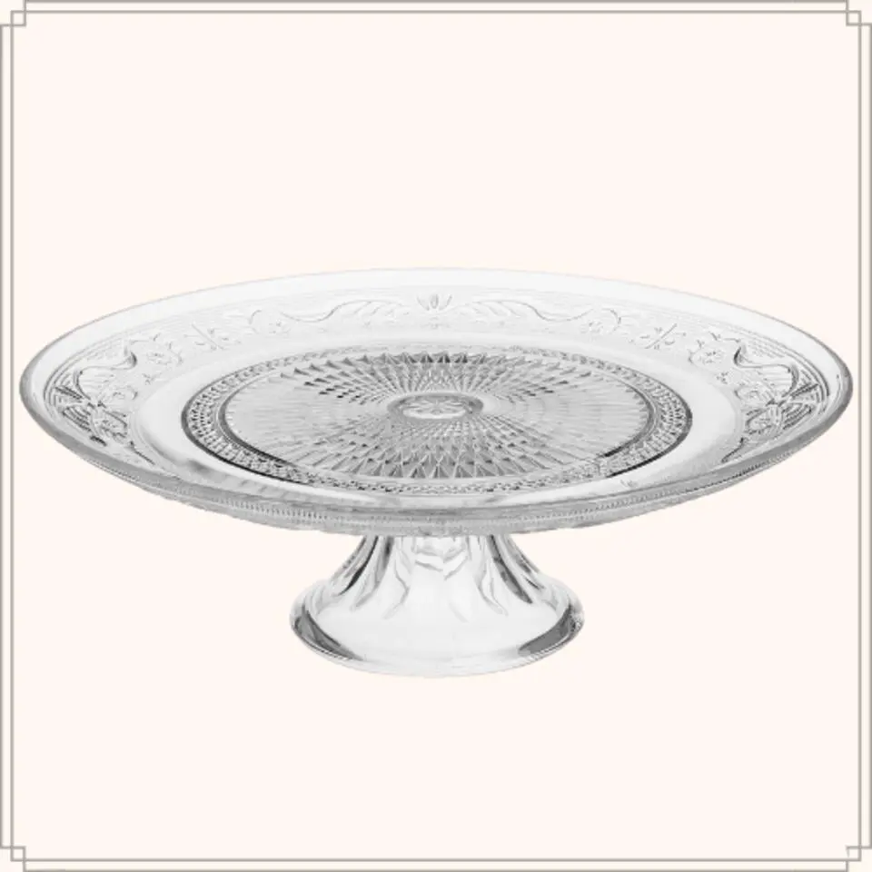 OTIX Taartplateau Met Voet Renaissance Transparant 29x29x10.5 cm Glas