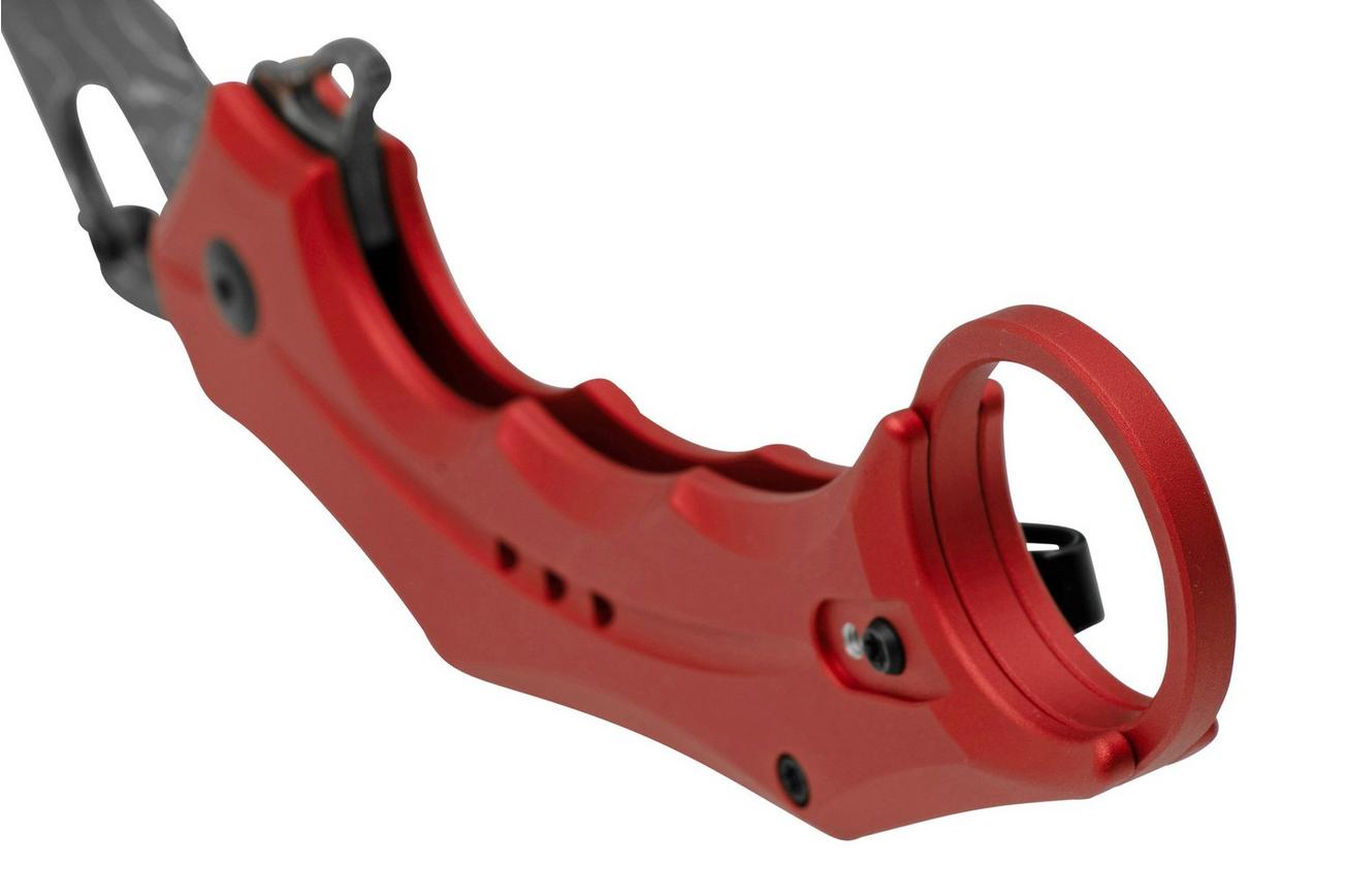 Civivi Incisor II  C16016B-DS1 Red Aluminium, Damascus Hawkbill karambit zakmes