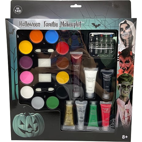 Halloween stort make-up sæt med 29 dele - multifarvet