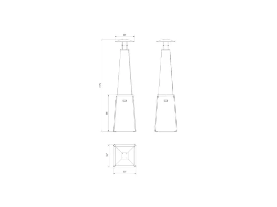 UMBRELLA BS COULEUR ACIER NOIR AVEC TUYAU ET RÉDUCTEUR