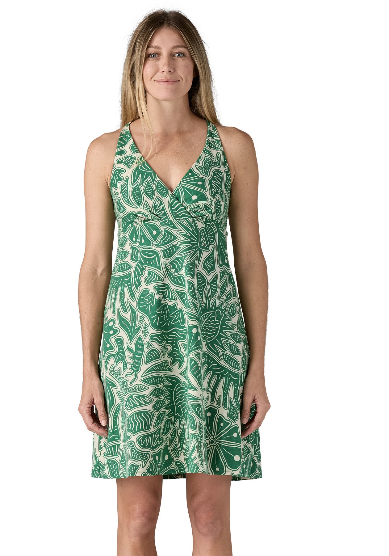 Patagonia Kleid W's Amber Dawn Dress Bees and Flowers: Heartleaf Green