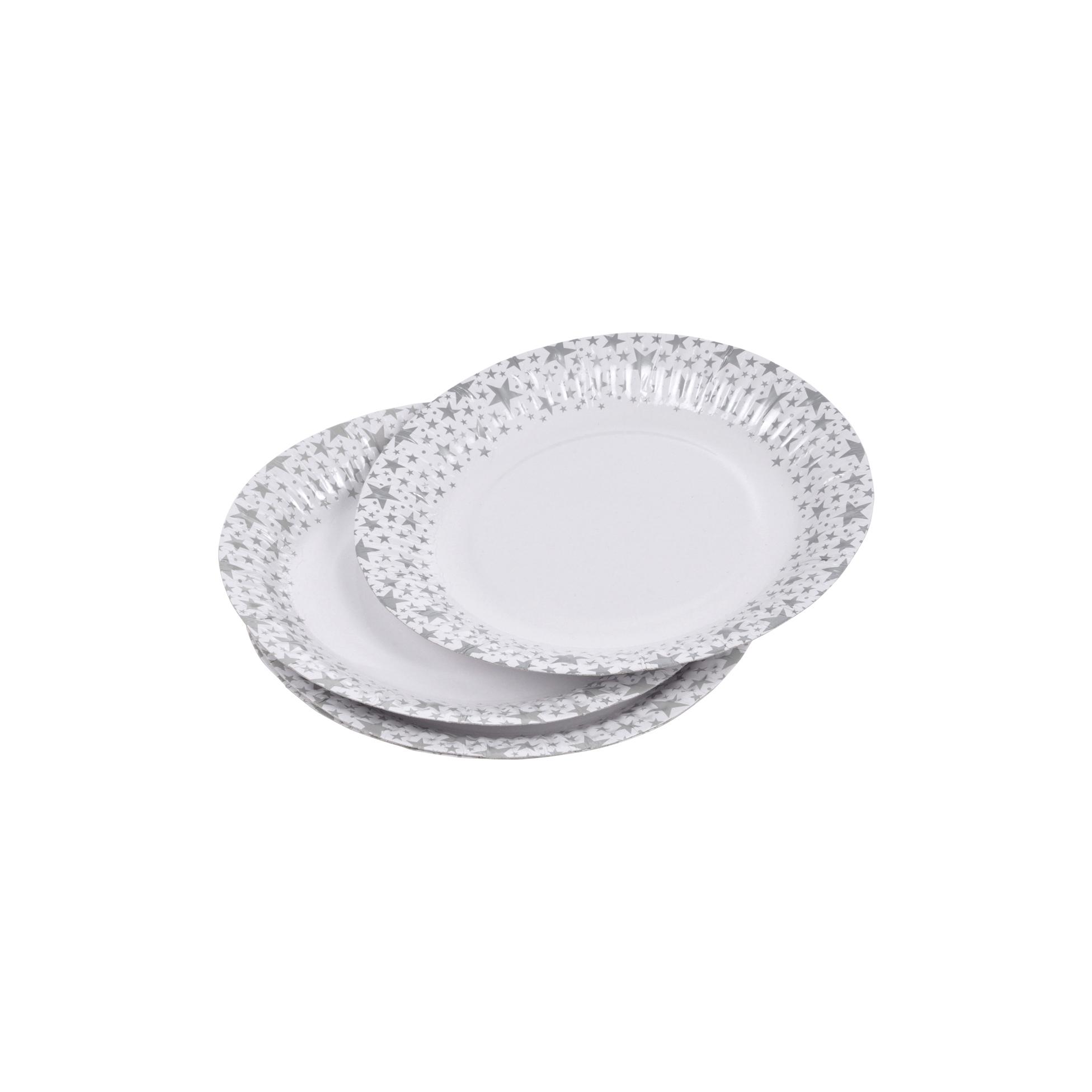 SET 6 ASSIETTES ETOILE ARGENT 18CM
