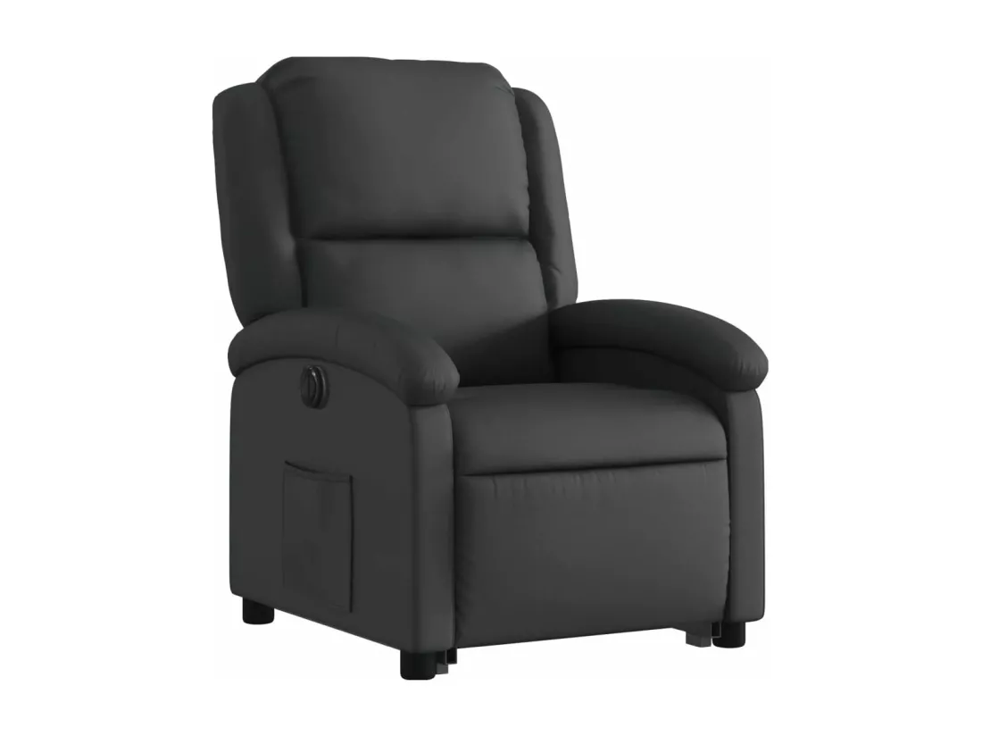 Fauteuil inclinable électrique noir cuir véritable