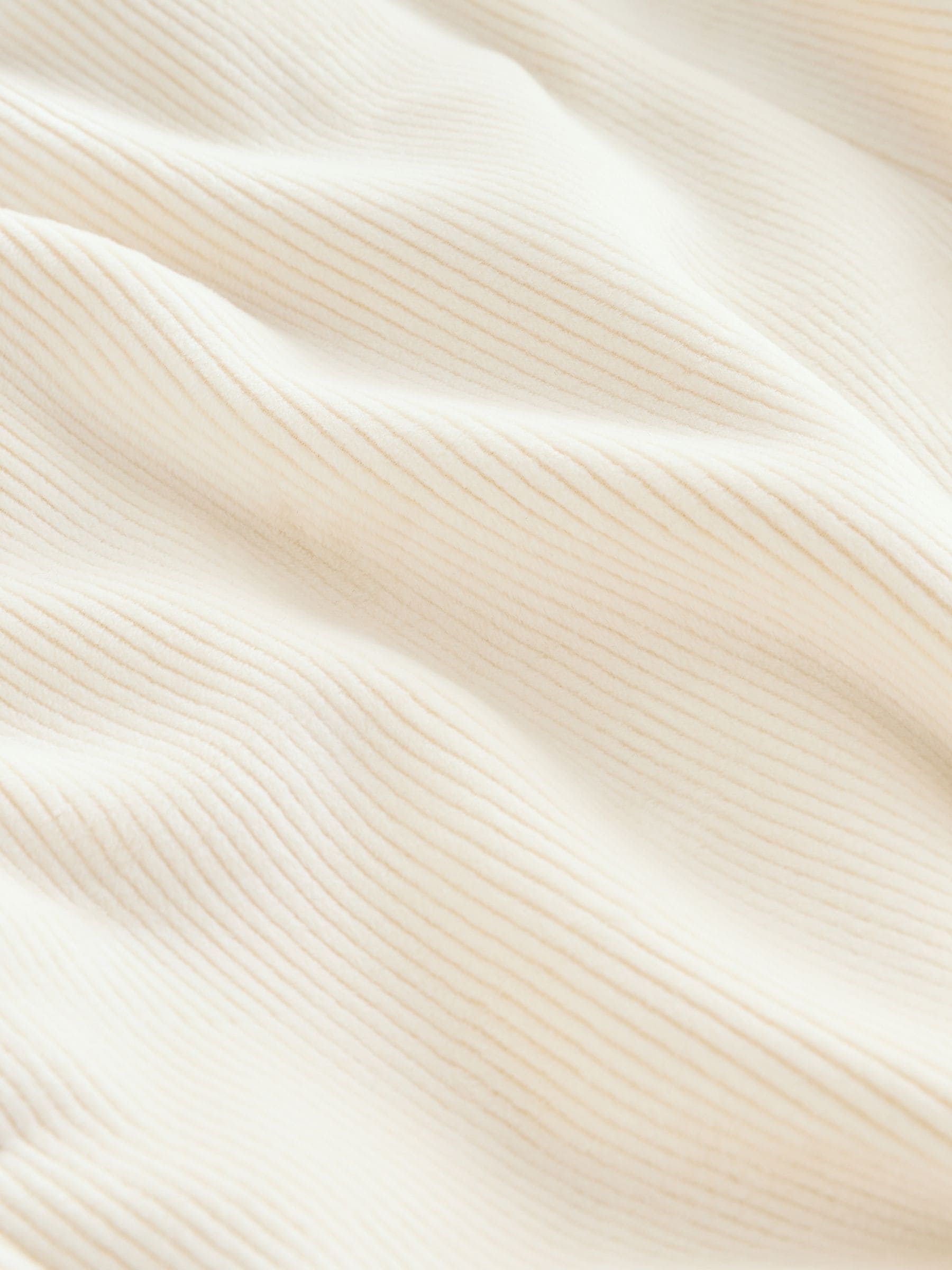 Crème - Comfortabele corduroy broek met wijde pijpen