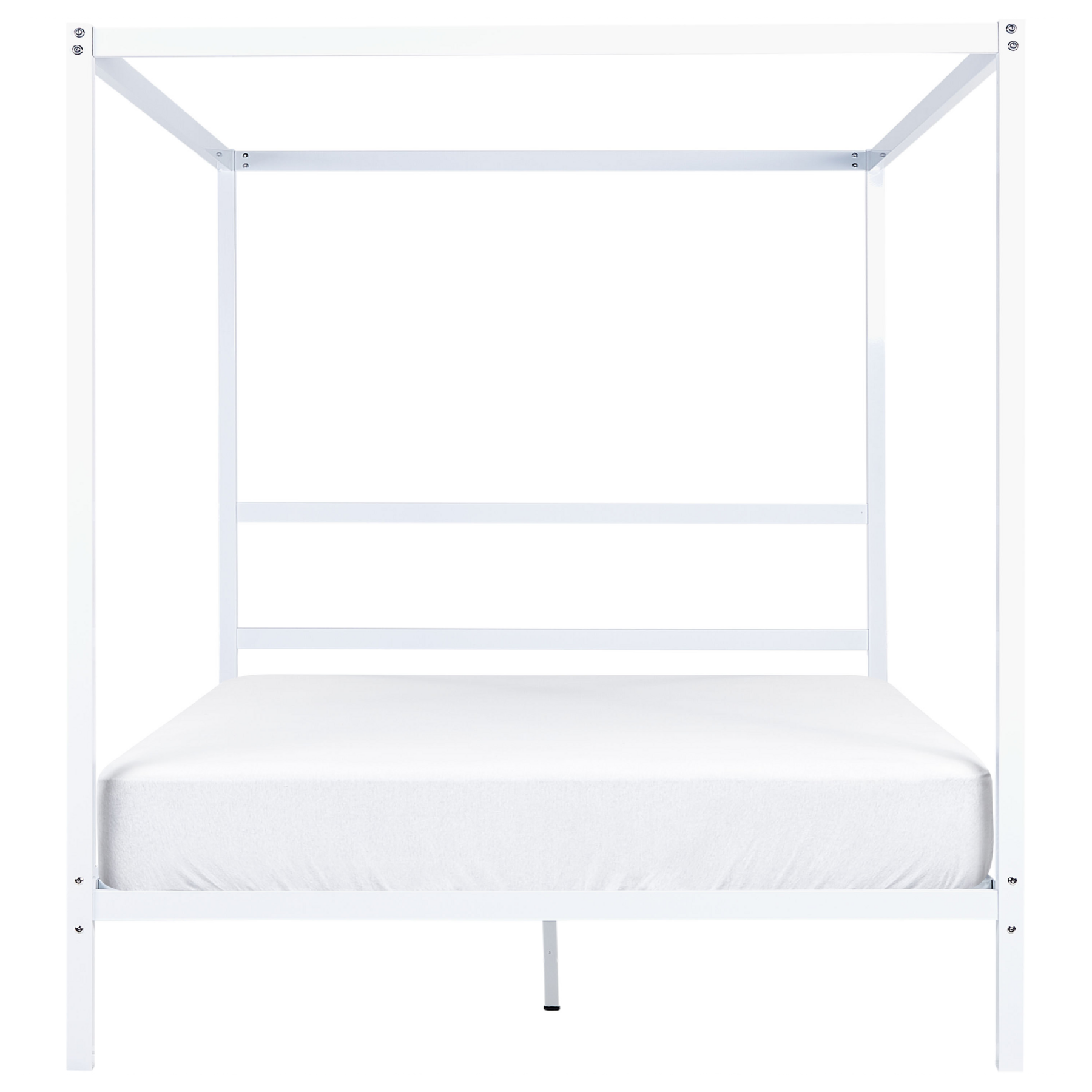 Beliani - LESTARDS - Hemelbed - Wit - 160 x 200 cm - Staal