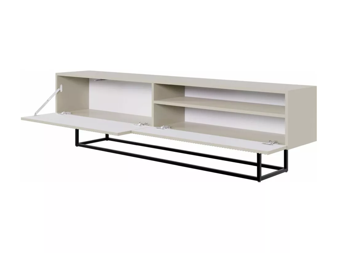 Meuble TV avec niche sur pieds noir - 175 cm - grėge - VELDIO
