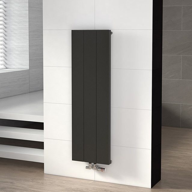 Saturn - Designradiator - Donkergrijs - 37x120 cm - 695 Watt - Aluminium Centrale Verwarming