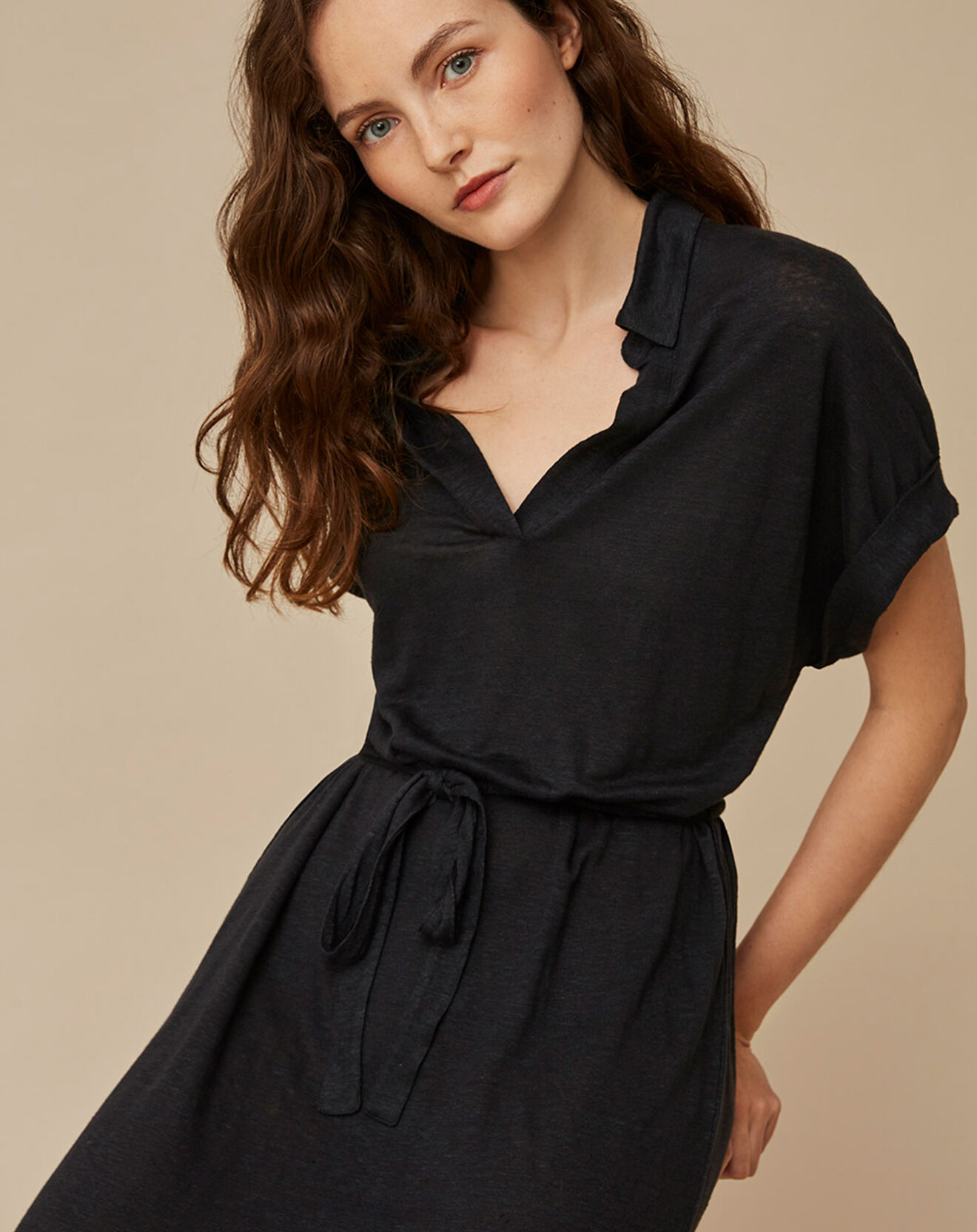Harris Wilson Robe 100% Lin Rossana fumée