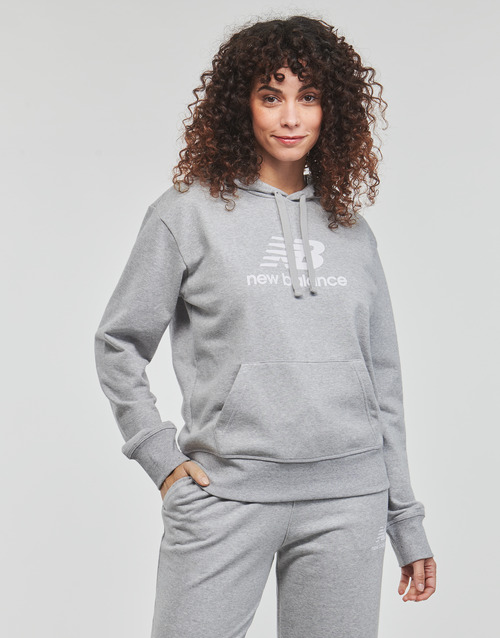 New Balance - ESSENTIALS STACKED LOGO HOODIE - Gris