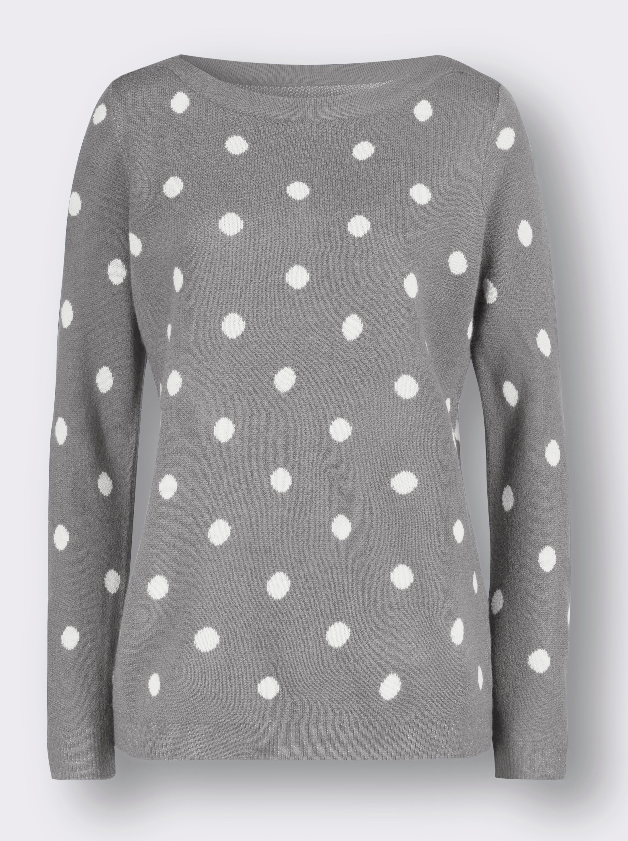Jacquardpullover im Tupfen-Dessin