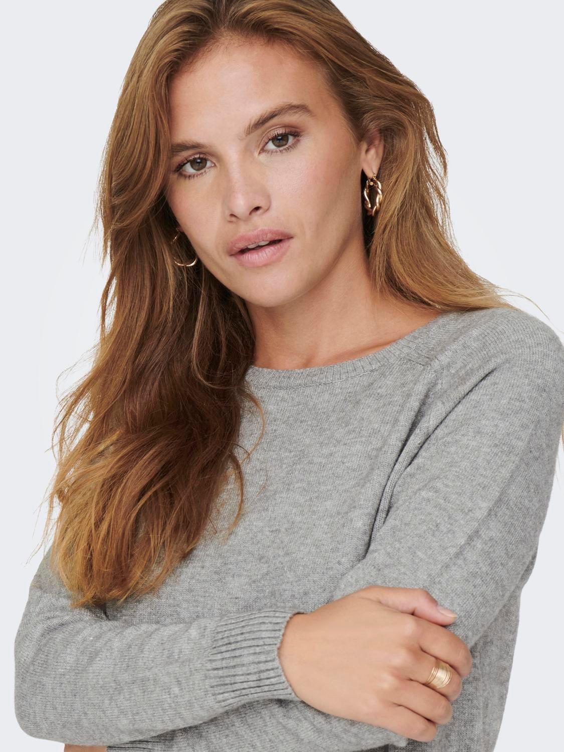 ONLLESLY Strickpullover Medium Grey Melange