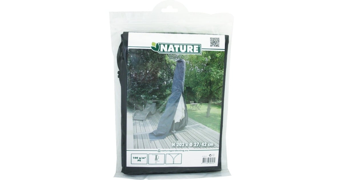 NatureTuinmeubelafdekhoes voor staande parasol (klein) afdekking  (Grijs, 6030616)