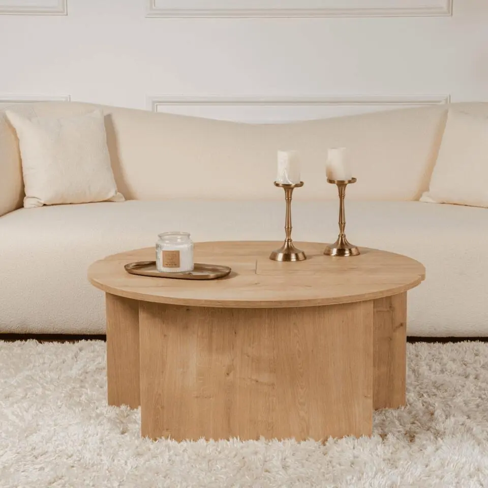 CALICOSY - Set van 2 salontafels MOIRA - 90x90x41 cm