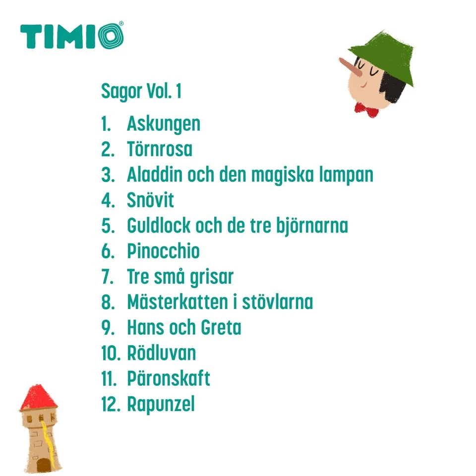 Timio - Disc Set 3 - Eventyr, tiden, grøntsager, alfabet A-Log alfabet M-Z - (TM-TMD-03E)