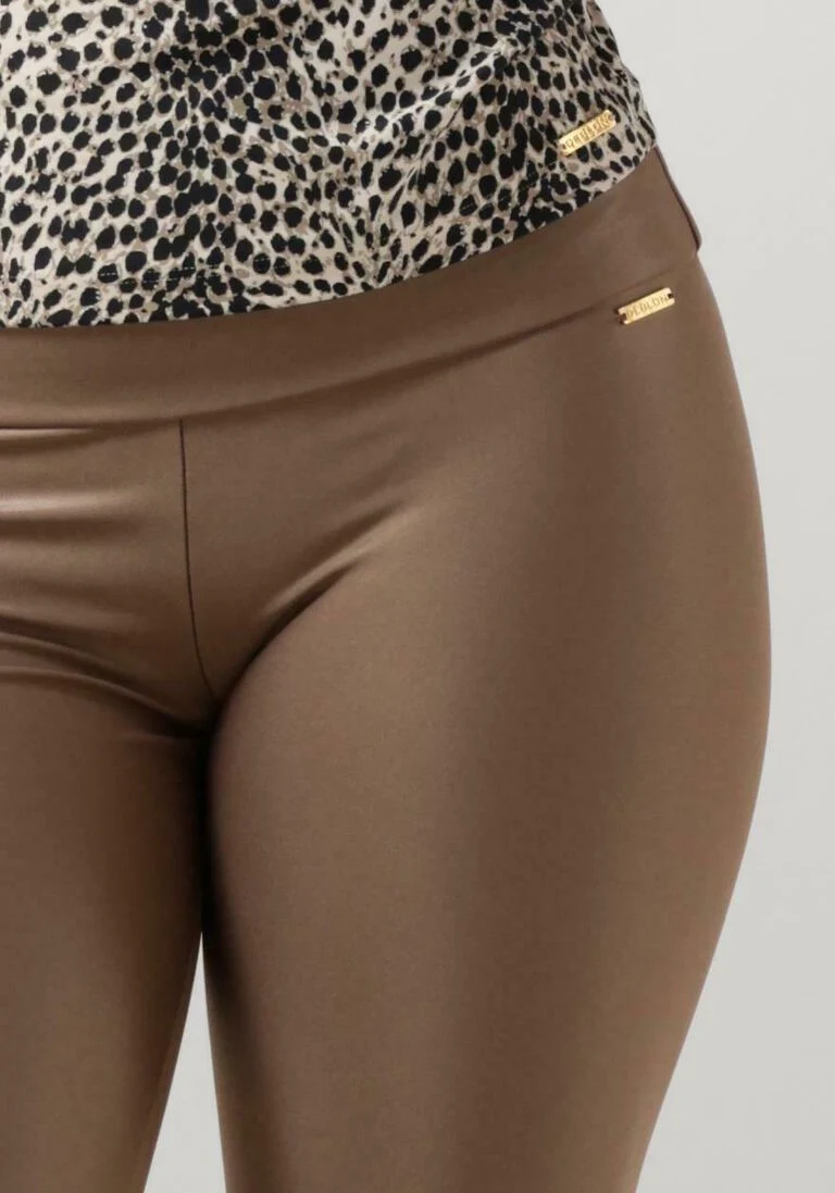 DEBLON SPORTS taupe deblon sports legging clara shine leggings high waistband