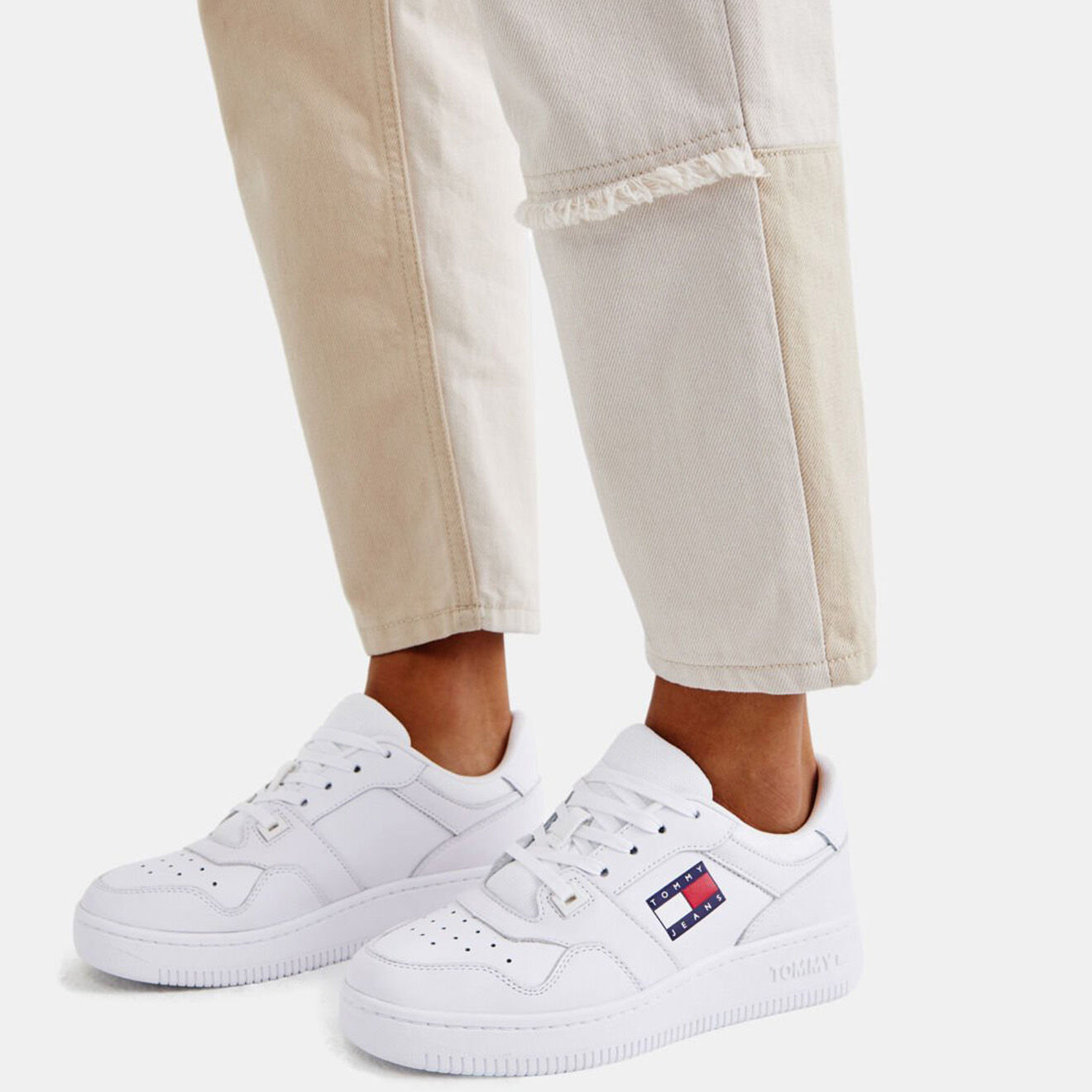 Tommy Jeans Baskets en Cuir J3 Tj Retro blanches