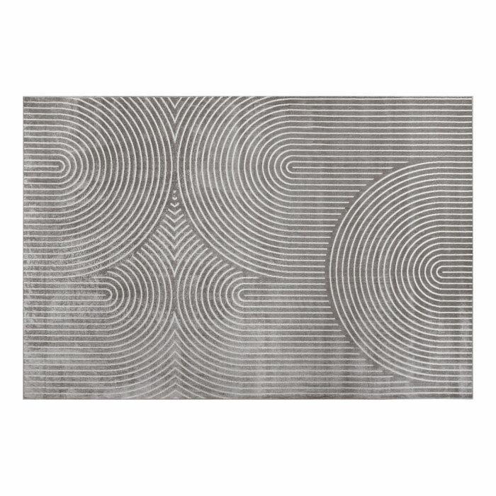 TAPIS RECTANGLE 140X200CM RELIEF GEODE GRIS