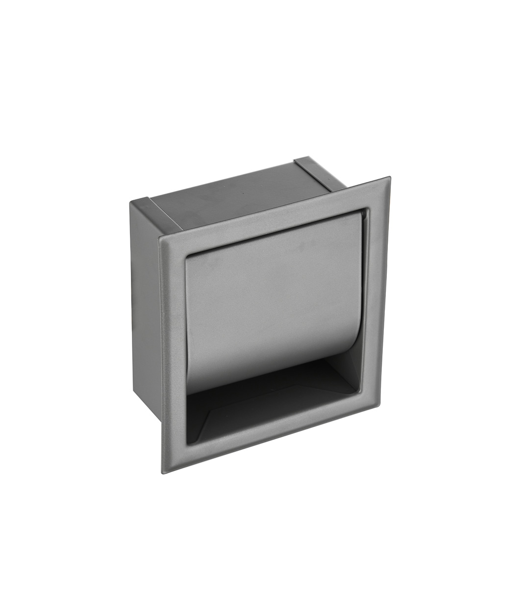 Saniclear Iron inbouw toiletrolhouder met klep gunmetal - verouderd ijzer