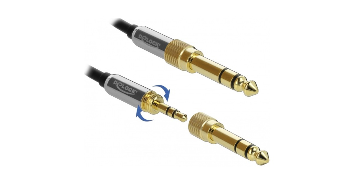 DeLOCKStereo Jack 3,5 mm 3-Pin male > female verlengkabel  (Zwart, 0,5 meter)