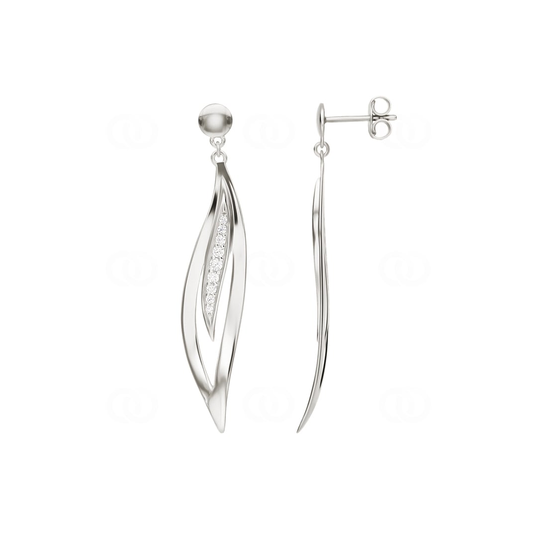 Ohrhänger 925 Silber rhodiniert mit Zirkonia