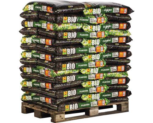 COMPO BIO turfvrije potgrond voor alle vaste planten, struiken, hagen en bomen (42 zakken x 50 liter = 2,1 m³) 1 pallet