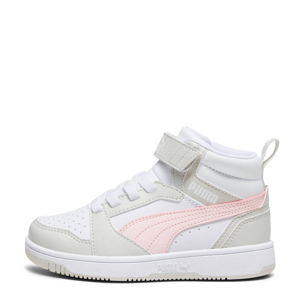 Puma Rebound v6 Mid V6 Mid sneakers wit/grijs/roze