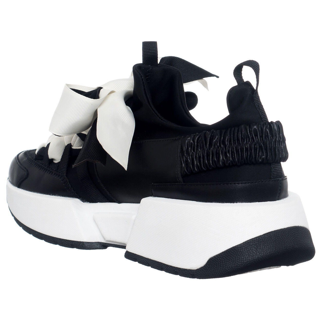 Loretta Pettinari Sneakers en Cuir Lipi noires - Talon 5 cm