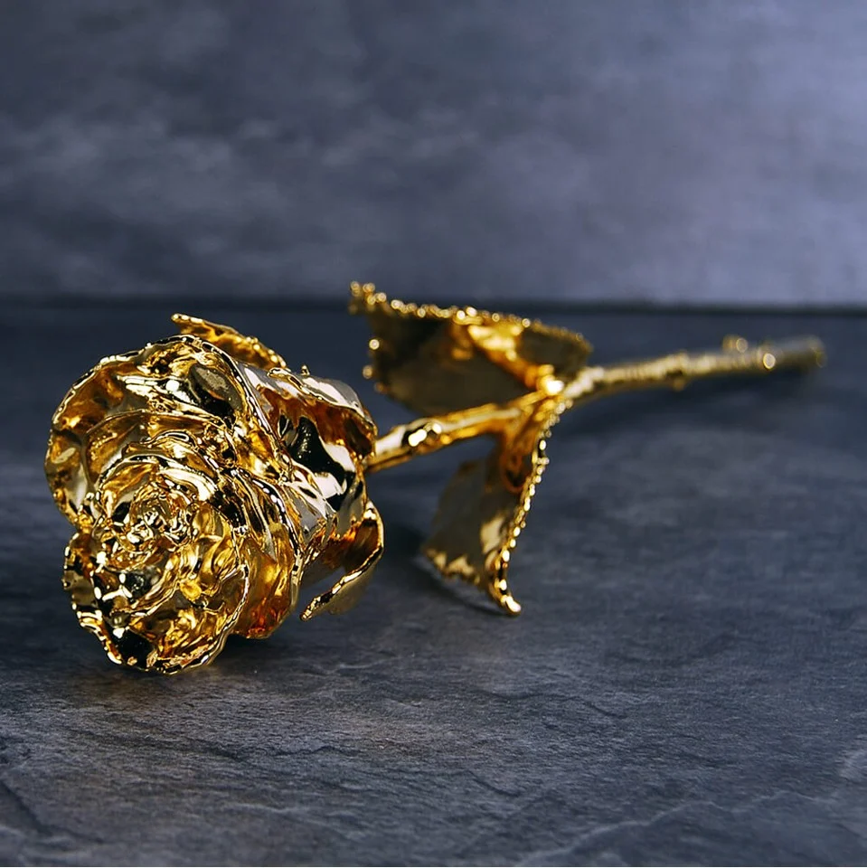 24K Guld Rose - Sort Gaveæske