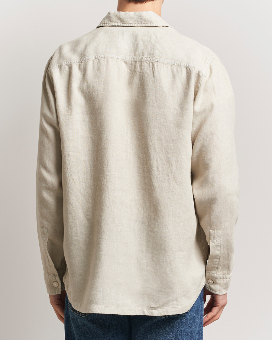 BOSS ORANGE Locky Linen Overshirt Light Beige