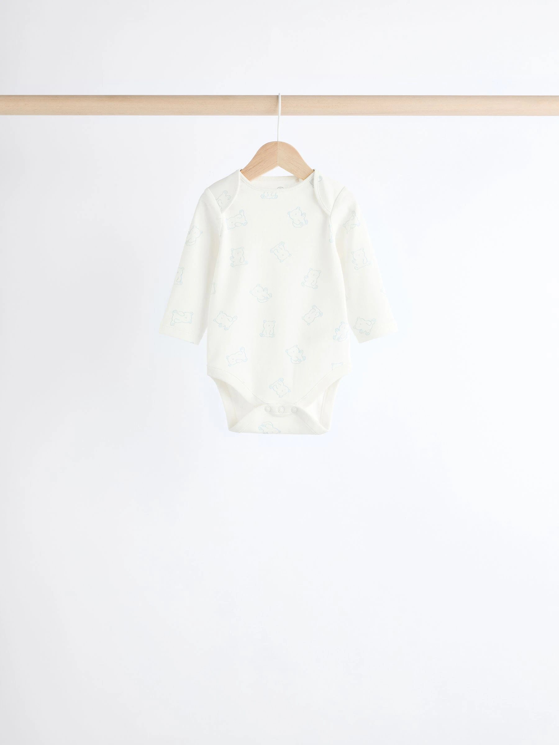 Babyblauw - Set van 5 rompertjes met lange mouwen