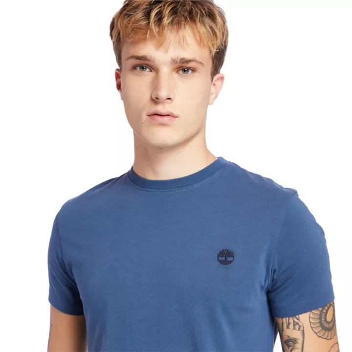 T-shirt à col rond Dunstan River pour homme en bleu marine