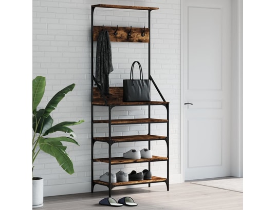 VIDAXL - Penderie Porte-vêtements et rangement des chaussures chêne fumé