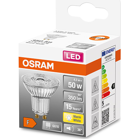 Osram LED spotpære 4,3W - varmt hvidt lys