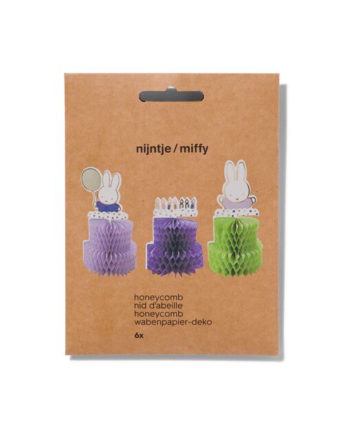 6 mini décorations en papier alvéolé Miffy