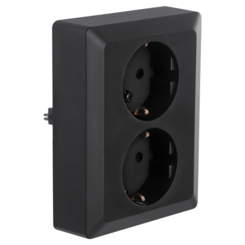 KARWEI Zenith Dubbel Geaard Stopcontact Mat Zwart