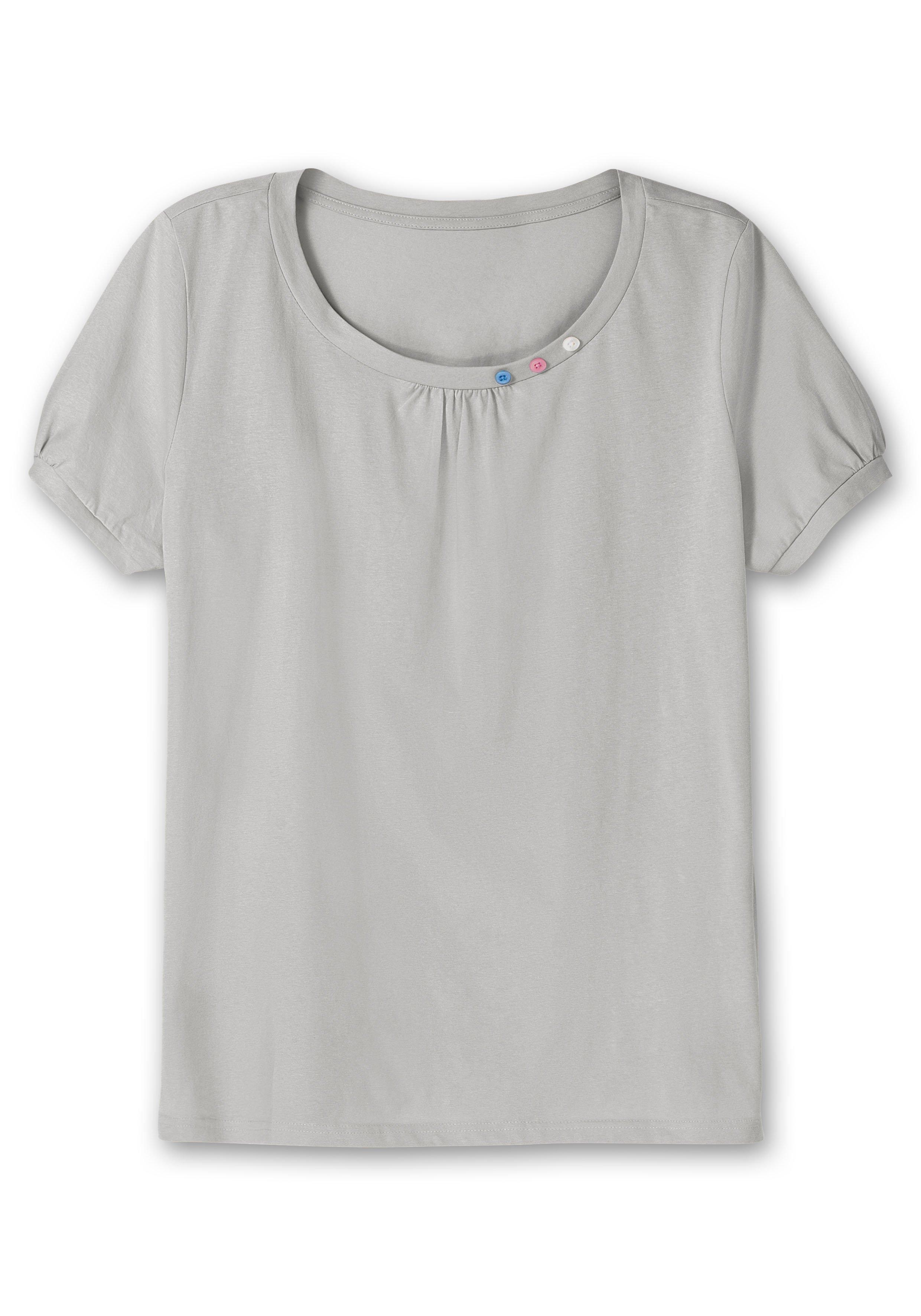 Longshirt mit Zierknöpfen am Ausschnitt