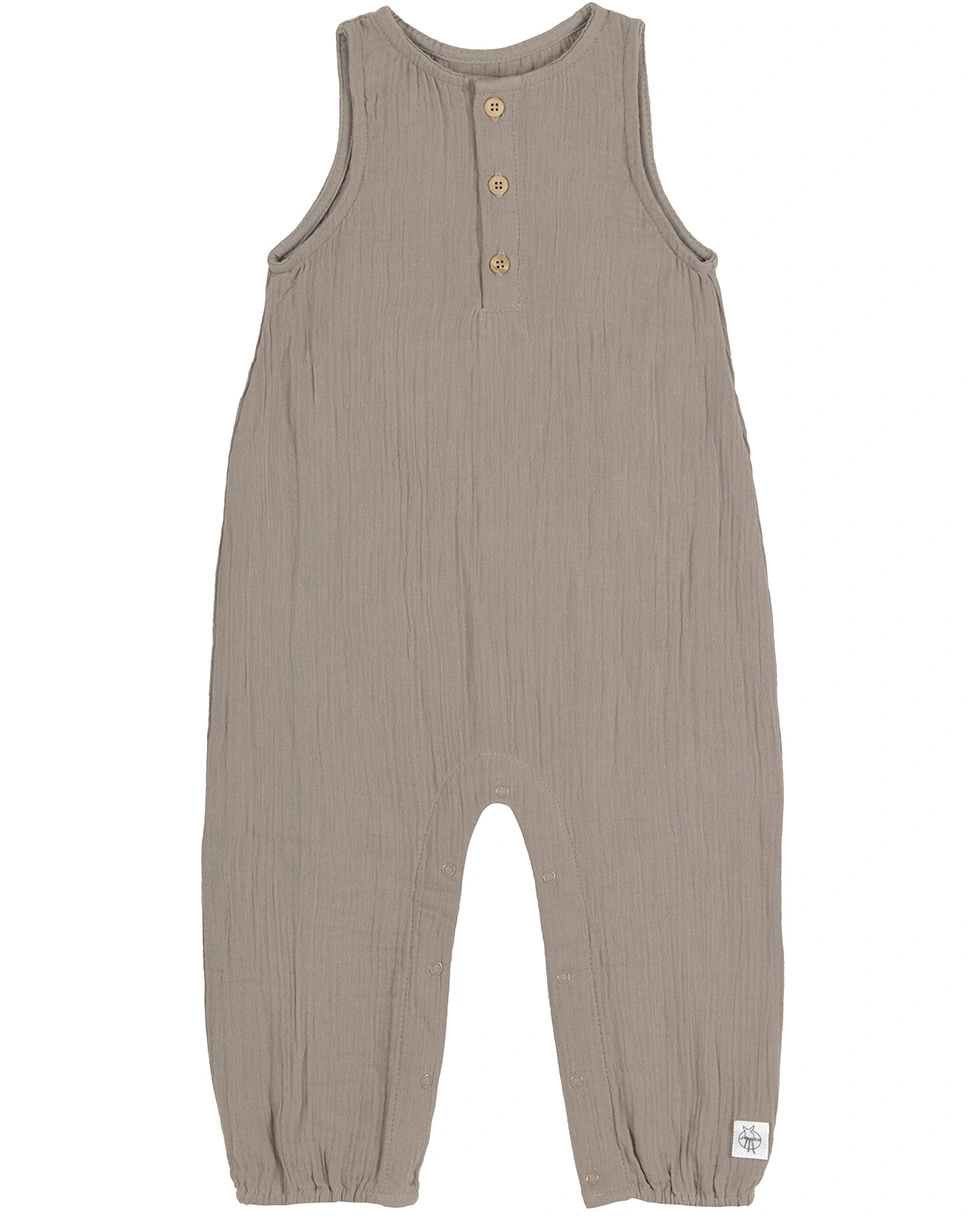 Strampler COZY MUSLIN ohne Fuß in taupe